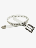 Gothic Cross Studded PU Leather Belt with Alloy Buckle