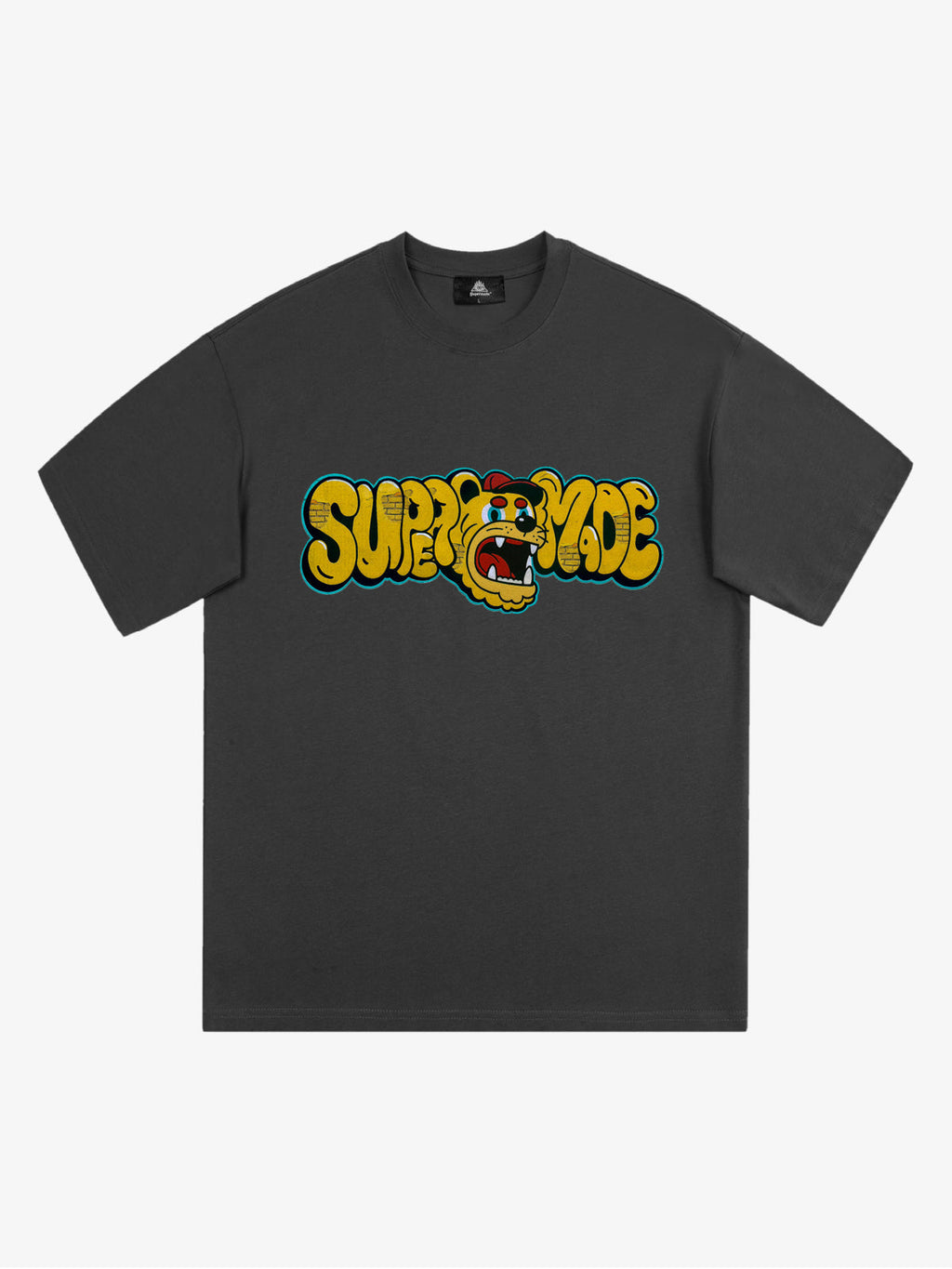 Street Graffiti Trendy Tiger Head Font T-Shirt