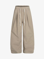 Drawstring Pleated Barrel Pants