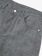 Retro Distressed Washed Texture Wide-Leg Pants