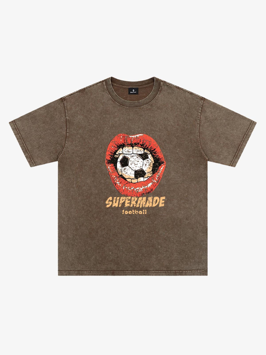 Soccer Ball Lips Graphic T-Shirt