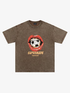 Soccer Ball Lips Graphic T-Shirt