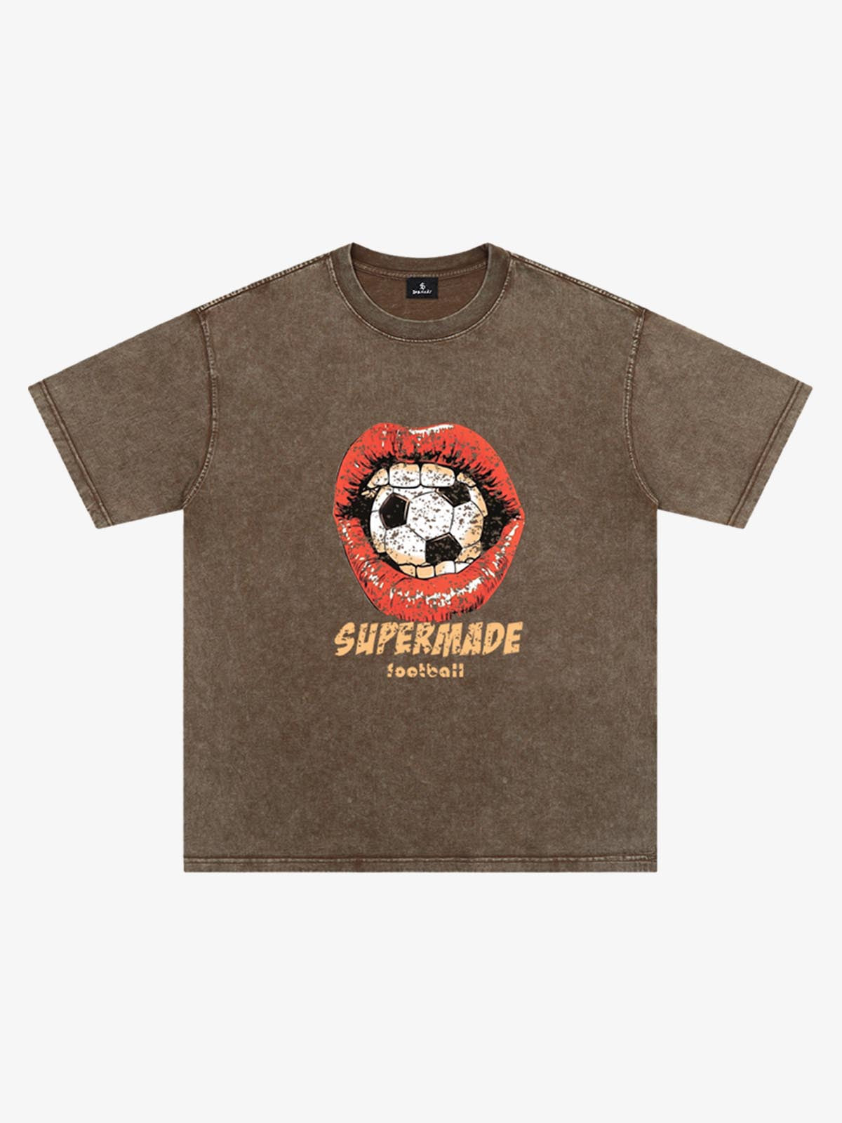 Soccer Ball Lips Graphic T-Shirt