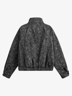 Dark Deconstructed Split Stand Collar Jacket