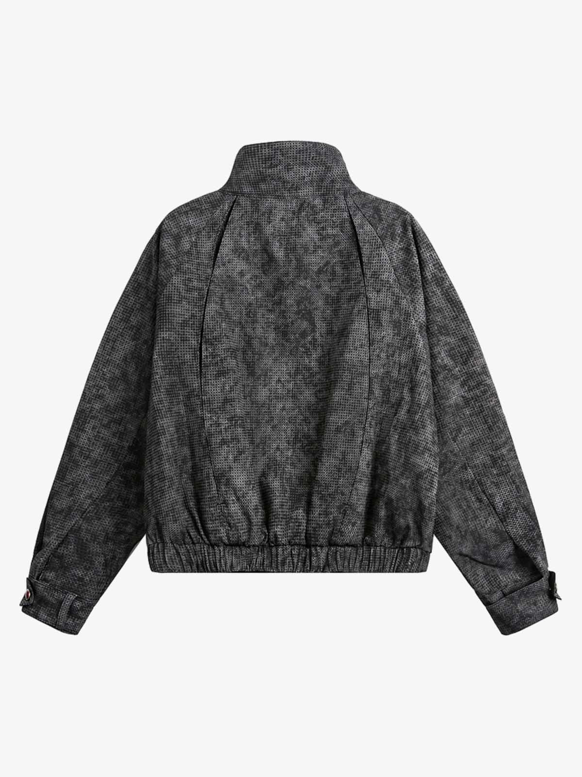 Dark Deconstructed Split Stand Collar Jacket