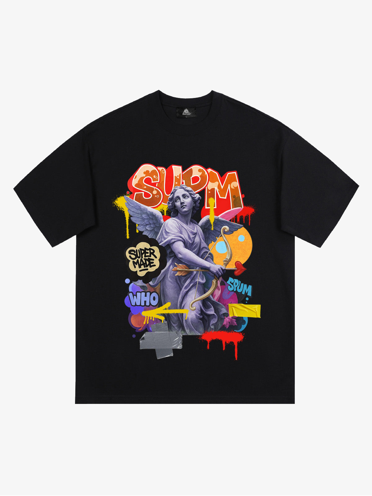 Retro Angel Statue Graffiti T-Shirt