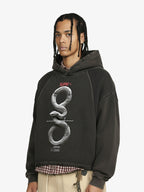 Vintage Washed Snake Appliqué Pullover Hoodie