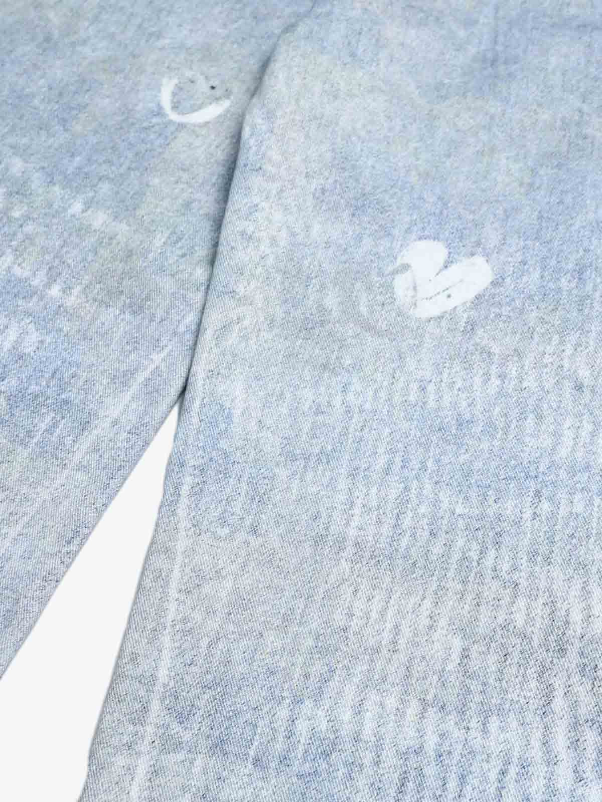 Cartoon Dalmatian Dog Graphic Distressed Washed Jeans