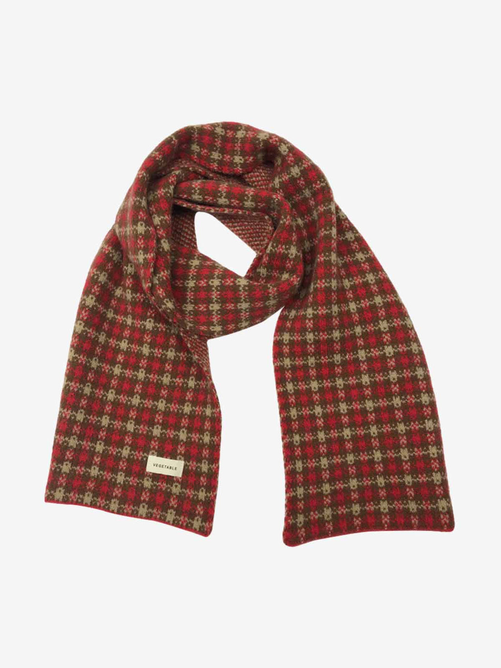 Vintage Holiday Plaid Knit Scarf