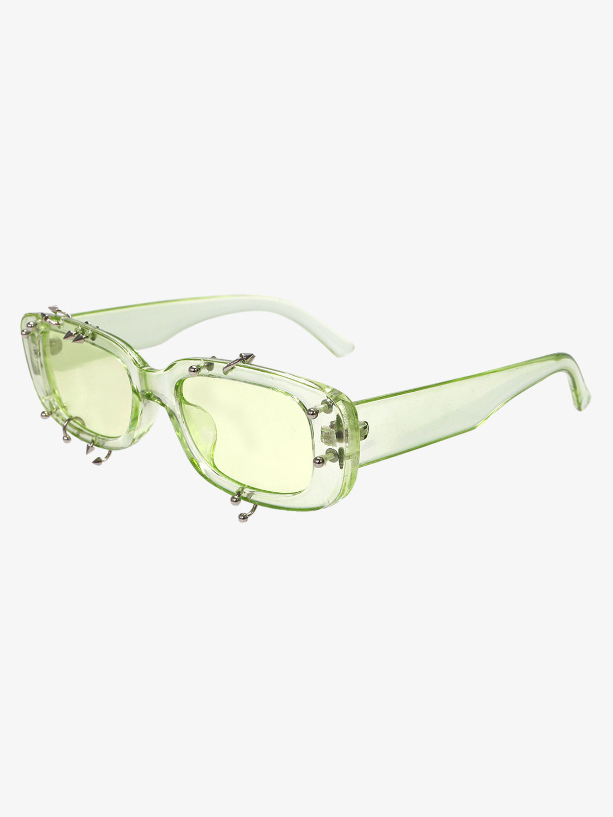 Retro Punk Studded Small Square Frame Sunglasses