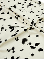 Cow Print Lace Trim Straight Leg Pants