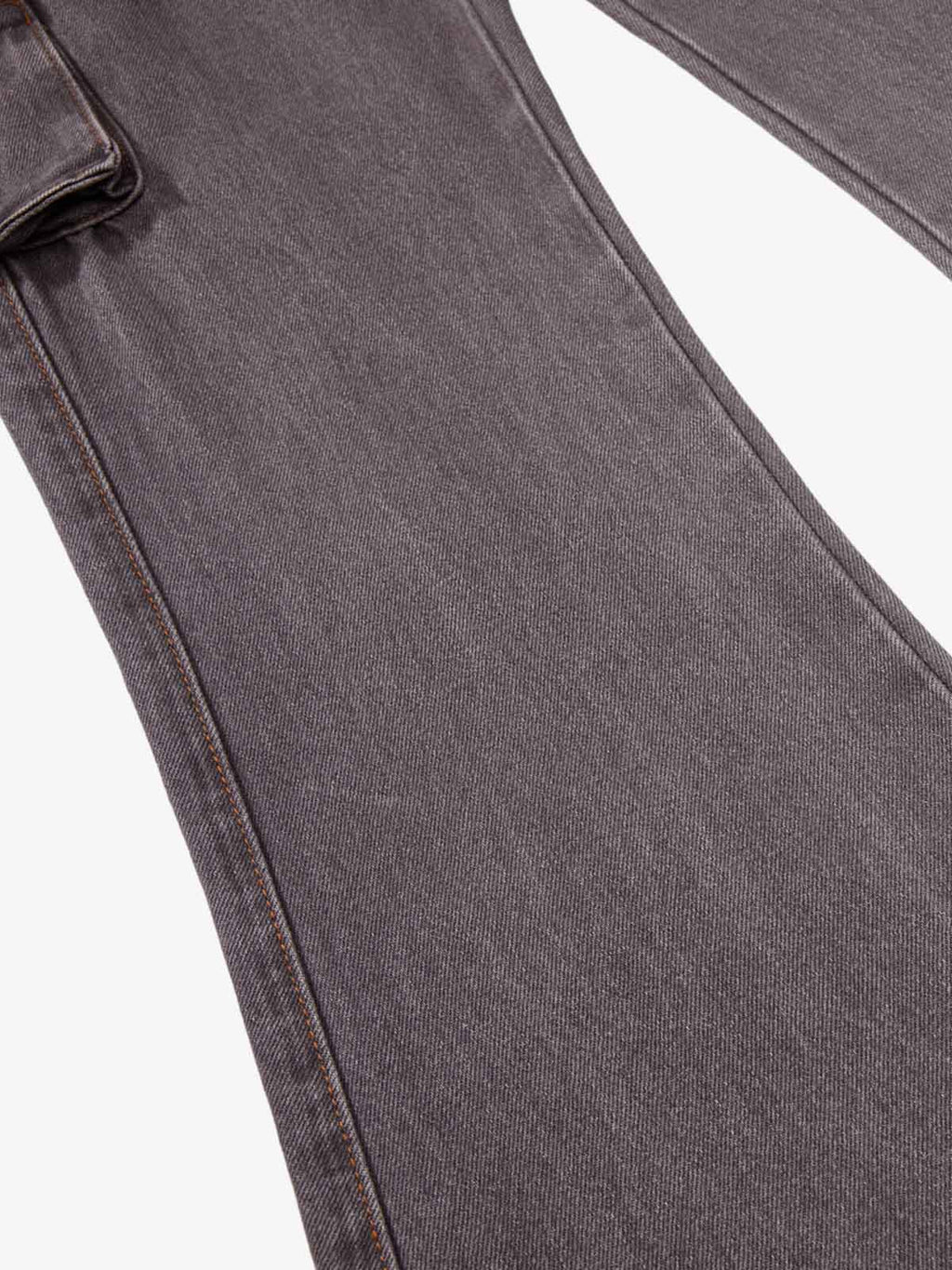 Retro Faded Multi-Pocket Flared Cargo Jeans