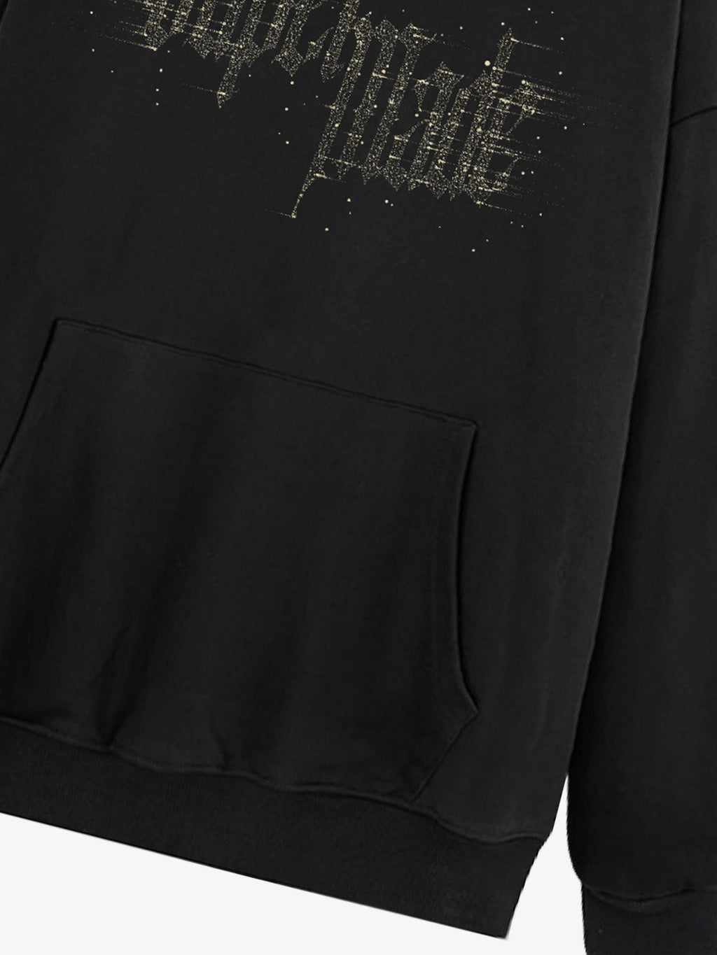 Rhinestone Distressed Letter Graphic Hoodie