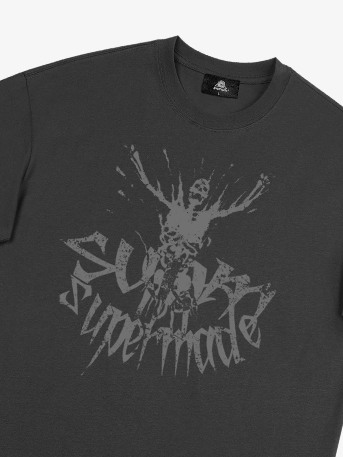 Gothic Skull Distressed Letter T-Shirt