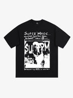 Vintage Washed Punk Graphic Print T-Shirt