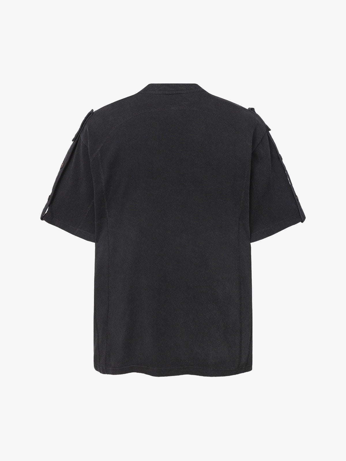 Vintage-Inspired Ombré Wash Henley Detail T-Shirt