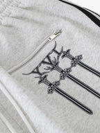 Crest & Sword Graphic Side Stripe Sweatpants