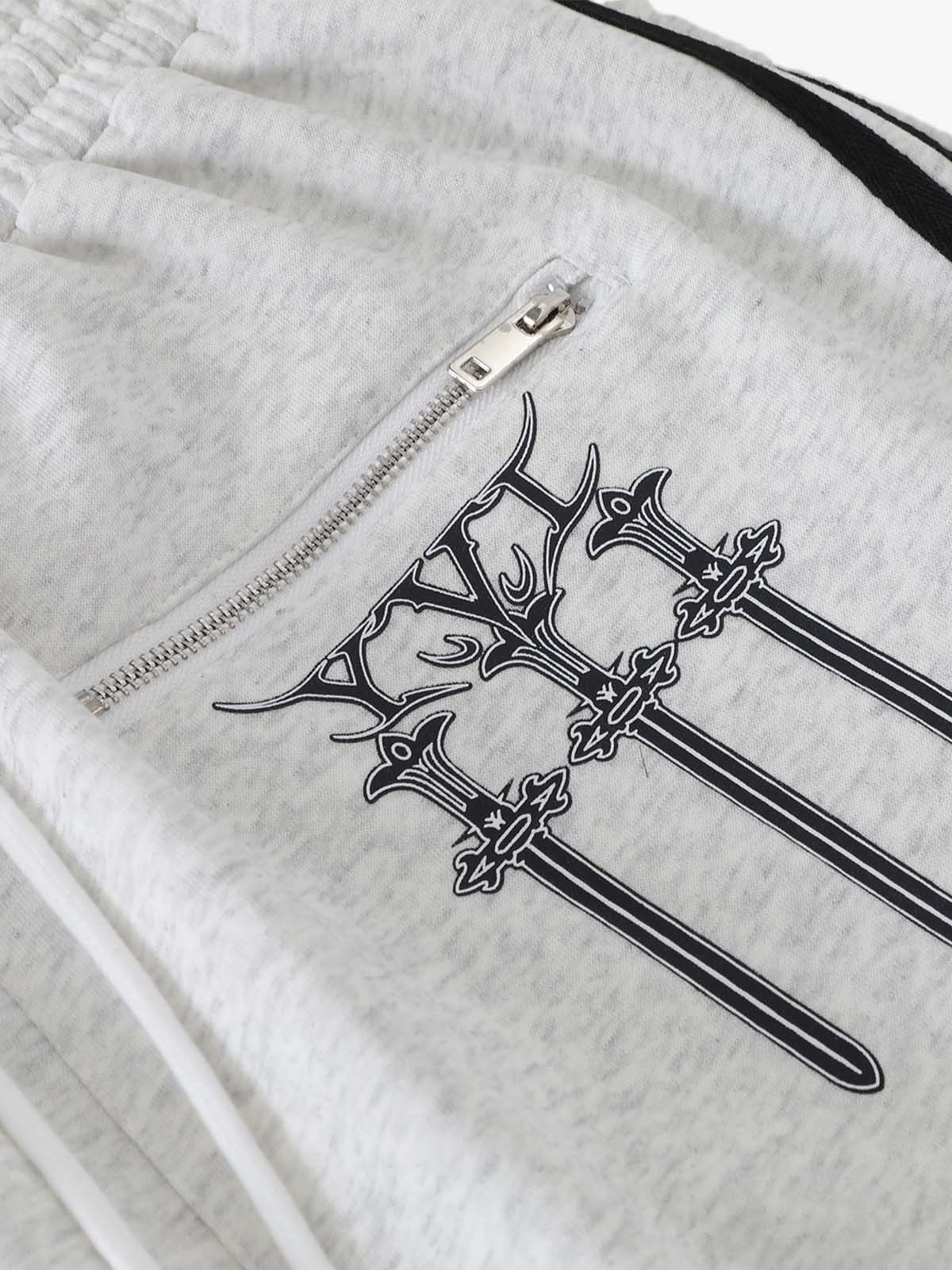 Crest & Sword Graphic Side Stripe Sweatpants