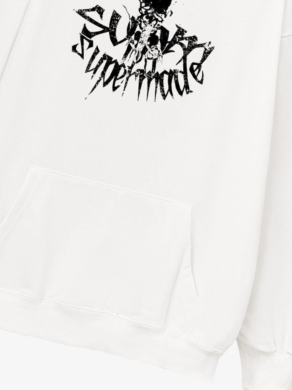 Gothic Devil Graphic Washed Hoodie