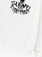 Gothic Devil Graphic Washed Hoodie