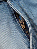 Bleach Wash Wide Leg Denim Jeans