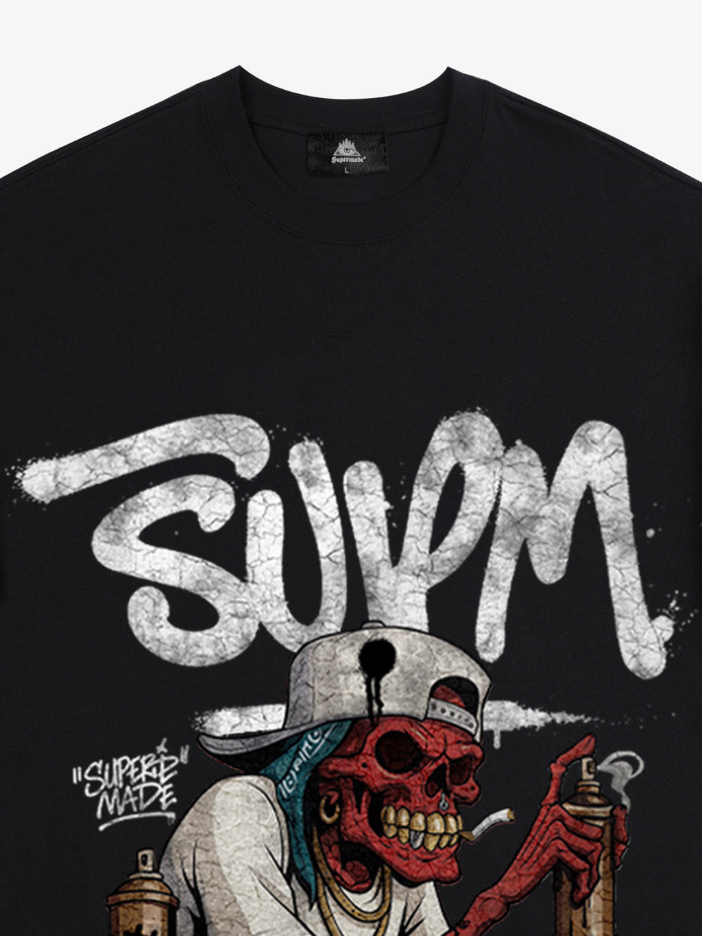 Street Trendy Skull Spray-Paint Graffiti Master T-Shirt