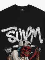 Street Trendy Skull Spray-Paint Graffiti Master T-Shirt