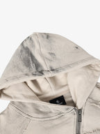 Retro Asymmetric Zip Up Deconstructed Hoodie
