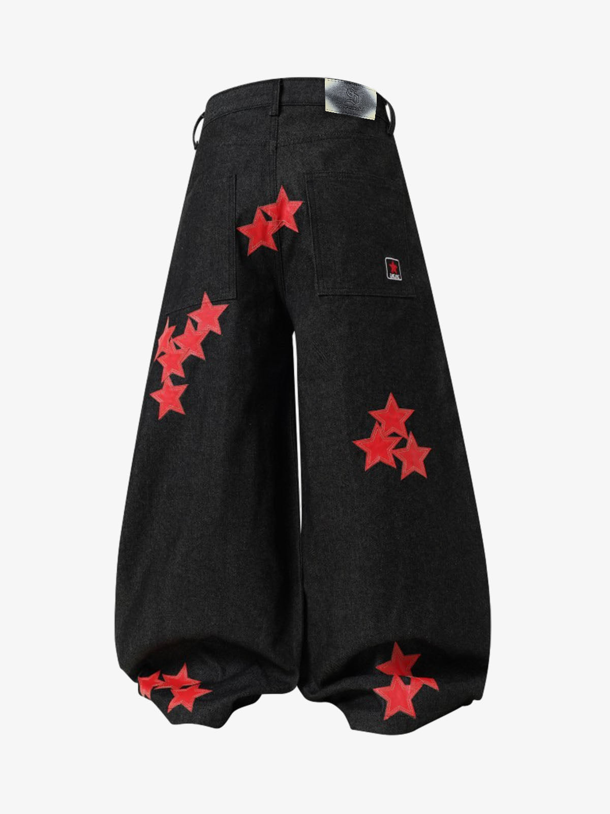 American Flag Patch Rhinestone Baggy Jeans