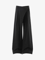 Retro Asymmetric Waist Loose Wide-Leg Trousers