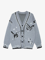 Retro Butterfly Gradient Knit Cardigan Sweater