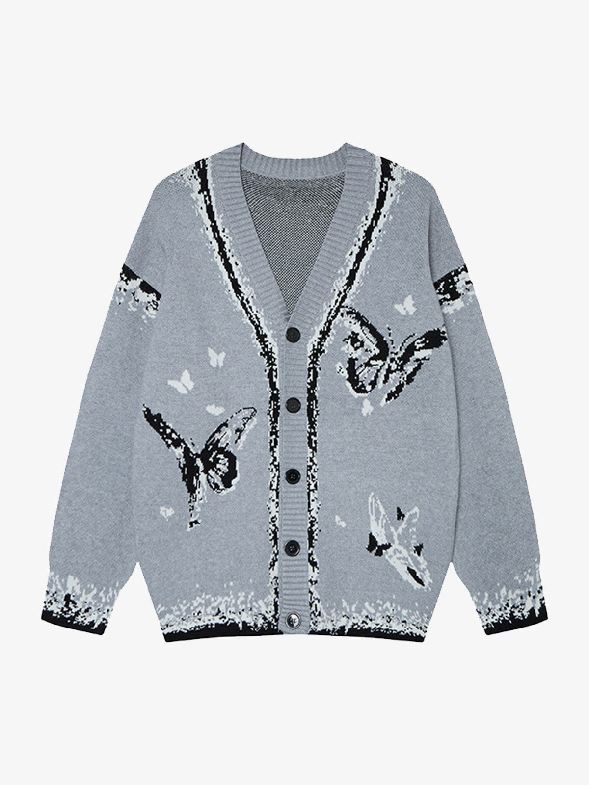 Retro Butterfly Gradient Knit Cardigan Sweater