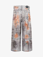 Abstrac Paint-Splattered Panel Jeans