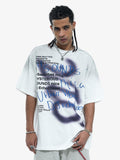 Washed Graffiti Text Print Spray Effect T-Shirt - 2614