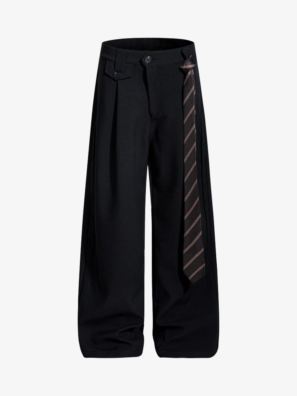 Tie Detail Relaxed Fit Draped Suit Pants