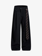 Tie Detail Relaxed Fit Draped Suit Pants