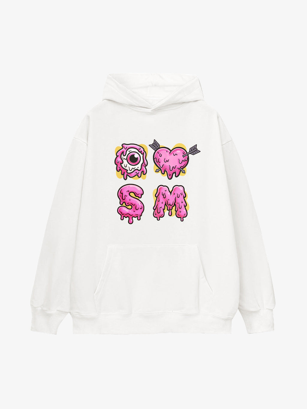 Street Dripping Letter Eyeball Graffiti Hoodie
