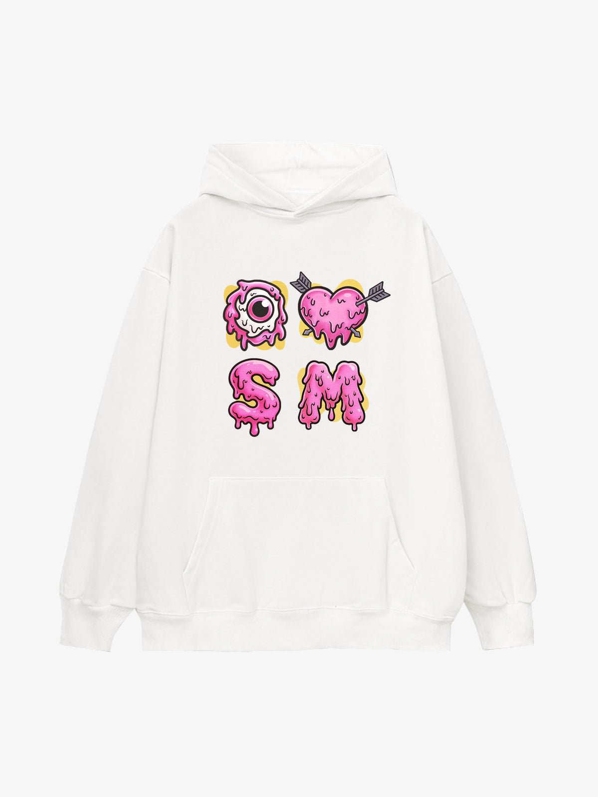Street Dripping Letter Eyeball Graffiti Hoodie