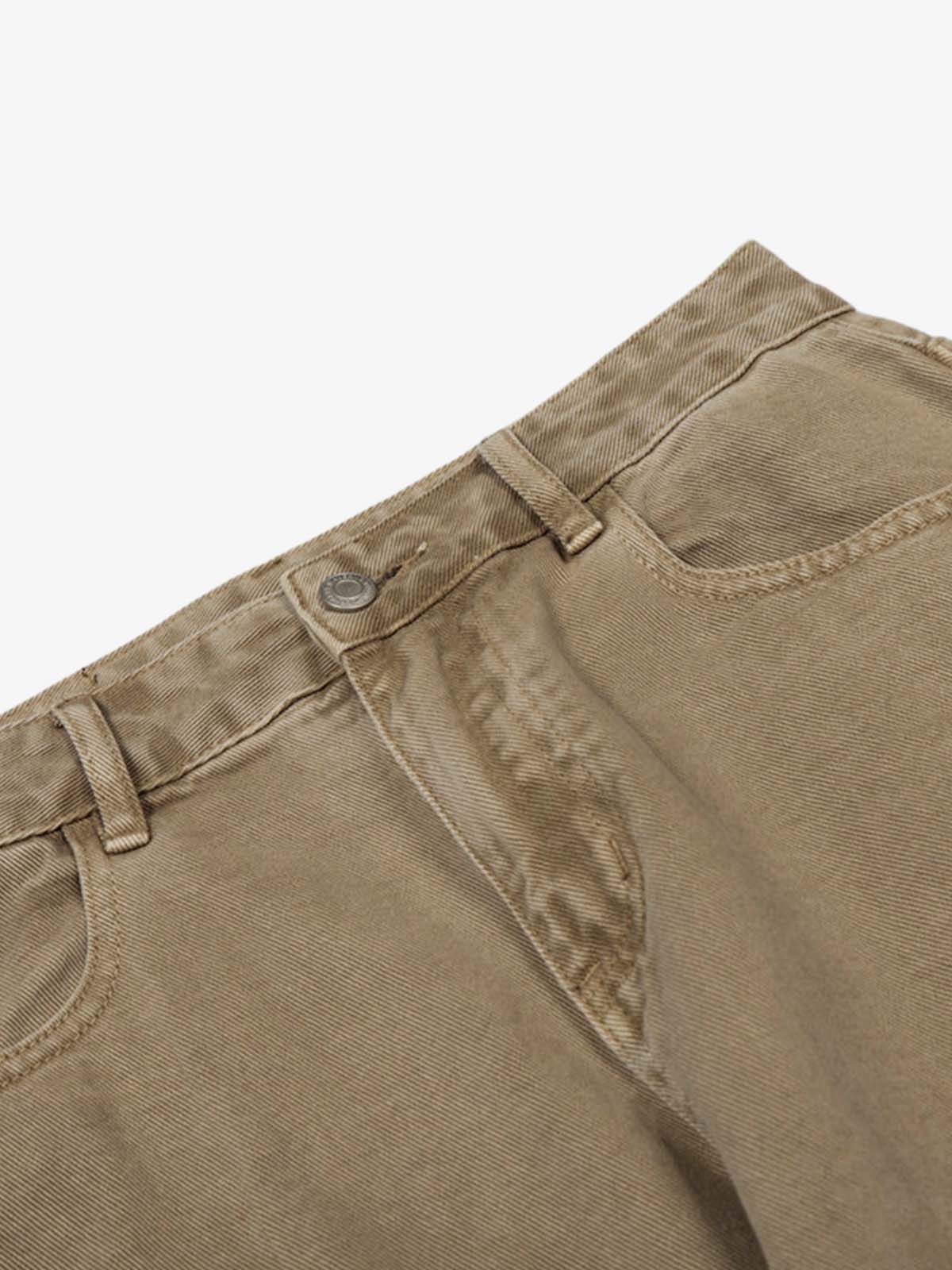 Curved Barrel Leg Inner Pleat Utility Jeans
