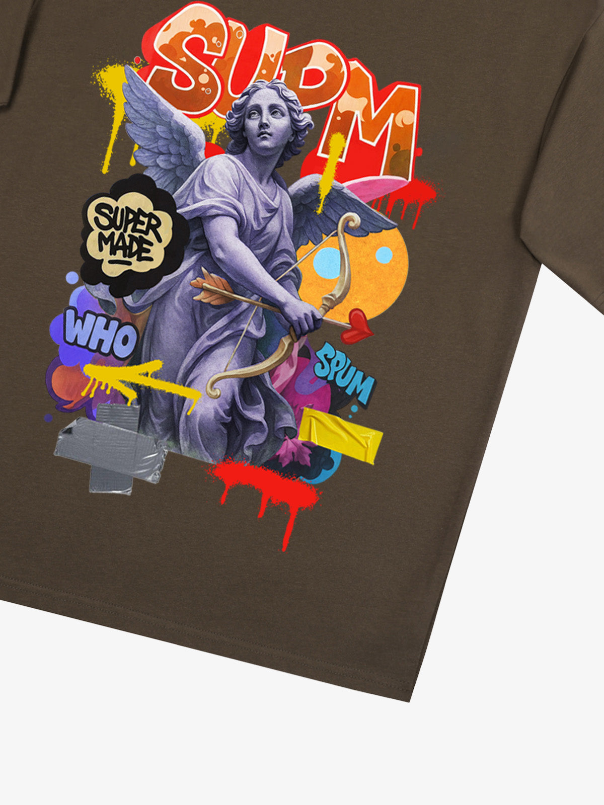 Retro Angel Statue Graffiti T-Shirt