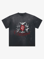 Distressed Angel Heart Soccer Graphic T-Shirt