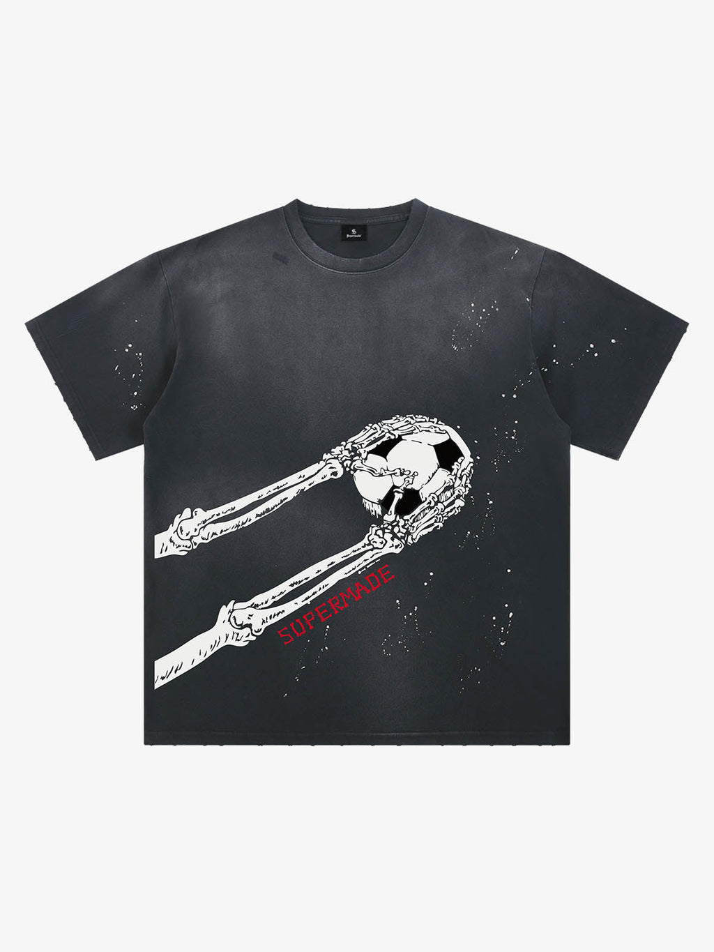 Skull Goalkeeper Splatter Graphic T-Shirt