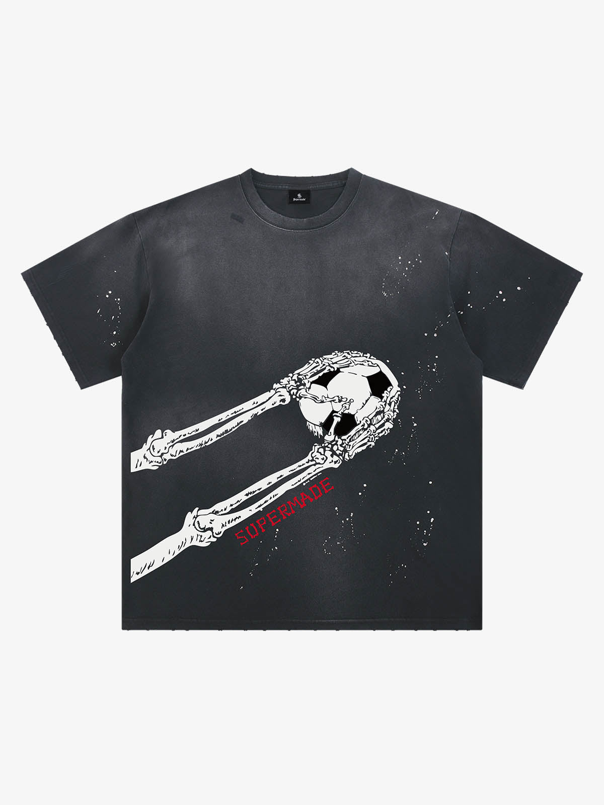 Skull Goalkeeper Splatter Graphic T-Shirt