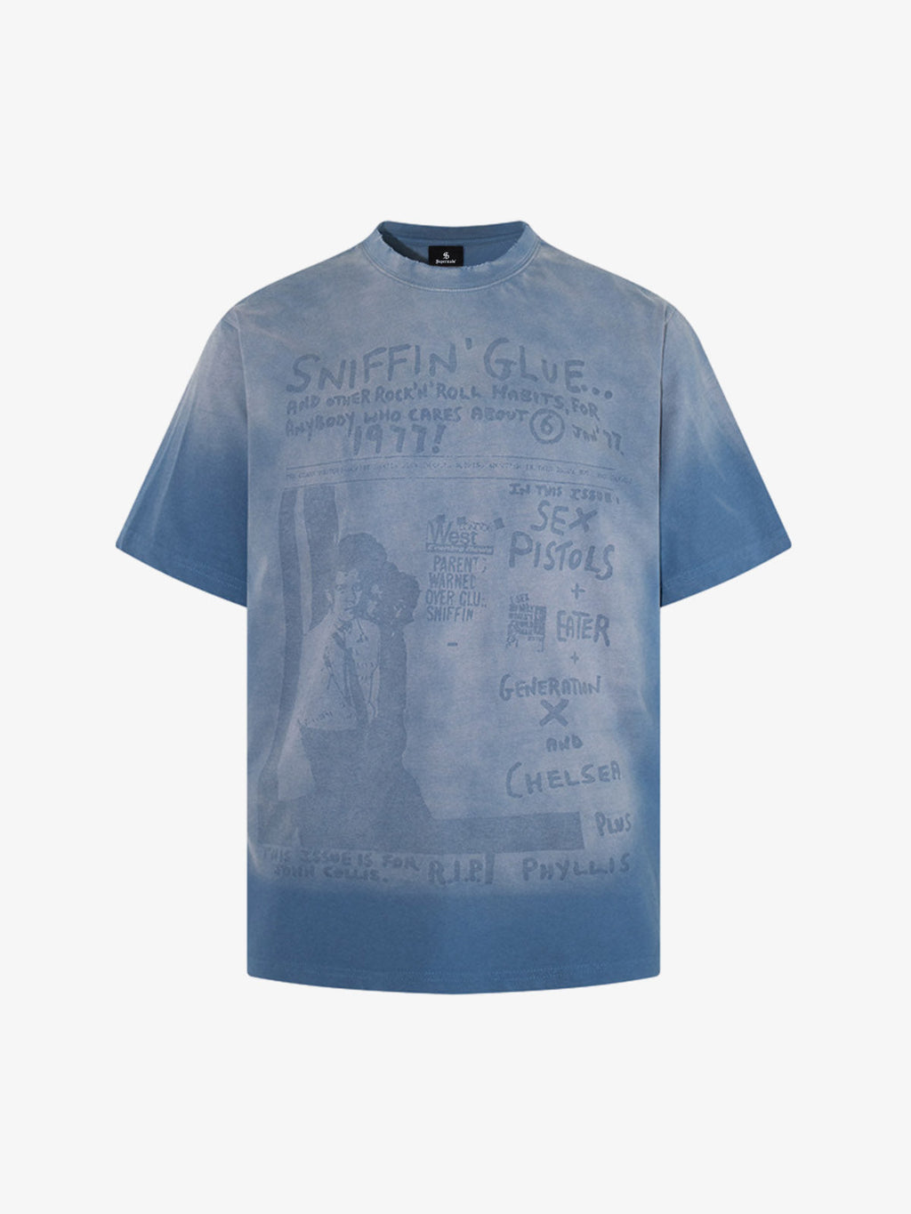 Washed Graphic Print Cotton T-Shirt