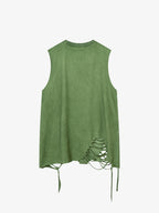 Street Ripped Vest with Detachable Necklace