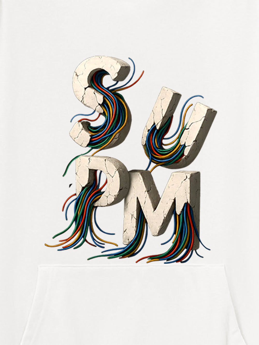 French Terry Streetwear Gravel Wire Font Hoodie
