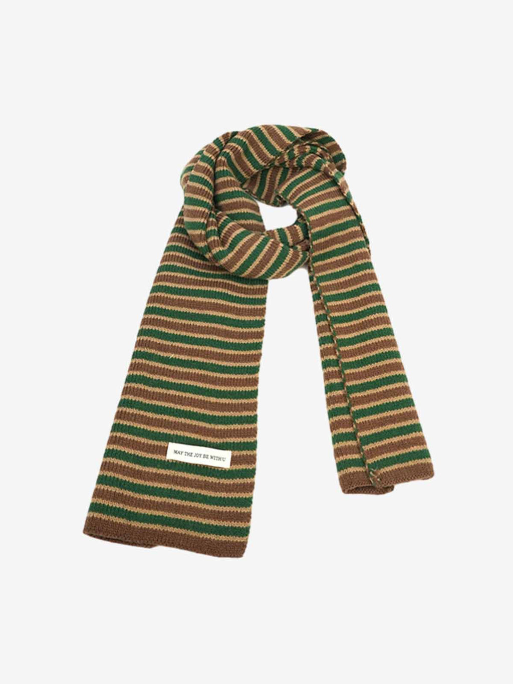 Retro Multicolor Striped Knit Scarf