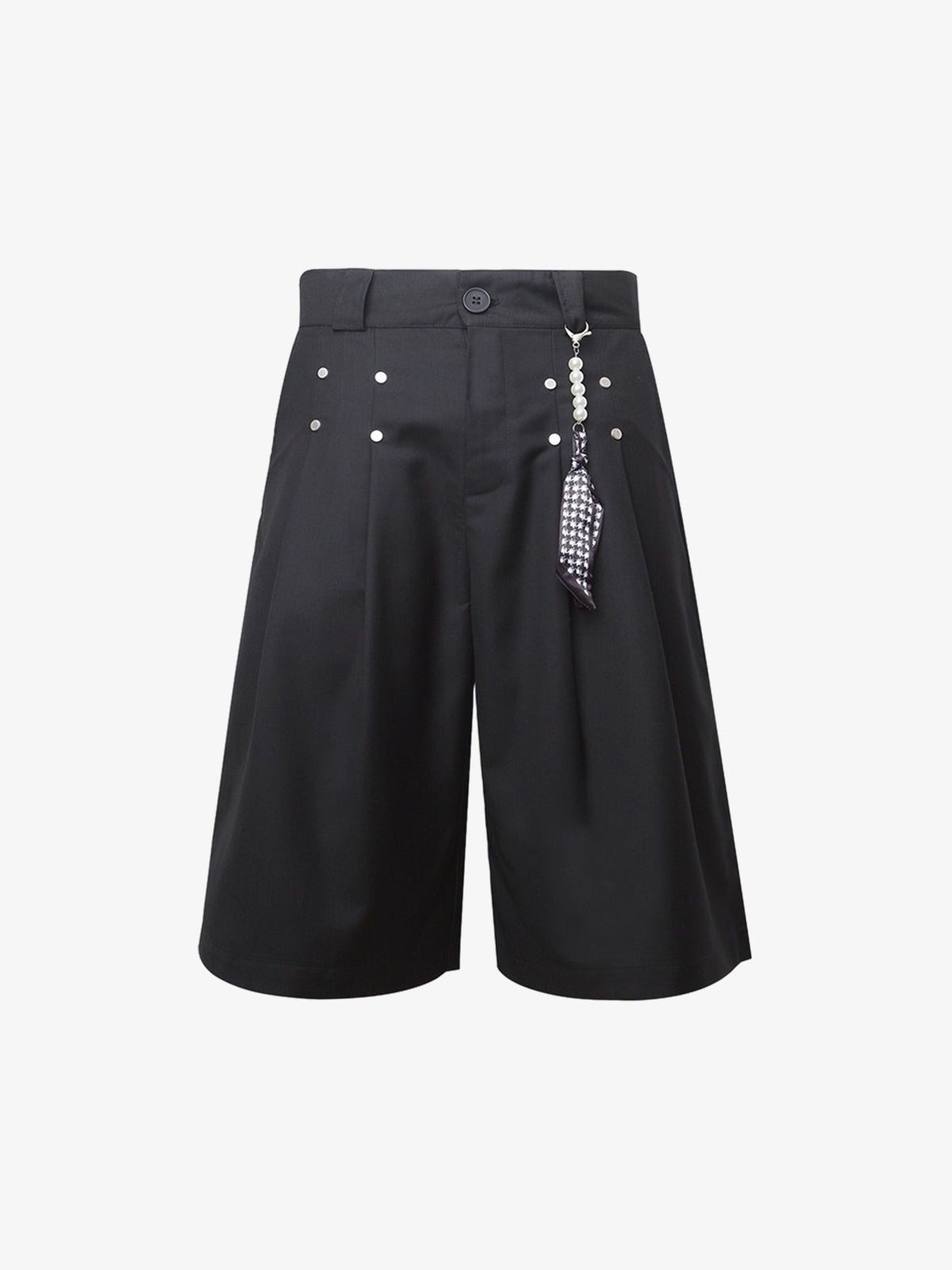 Pleated Design Pendant Decoration Baggy Shorts - 2482