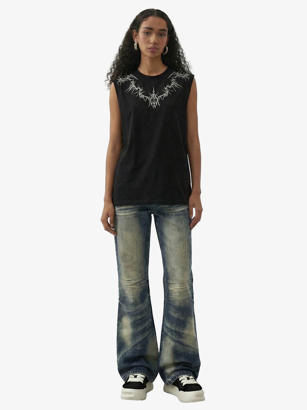 Suede Thorn Embroidered Vest