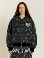 Original Oversized Denim Hoodie And Shorts Set - 2583
